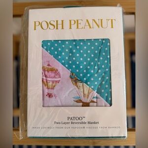 NIB POSH PEANUT | Gemma and Leah Polka Dot Patoo Two Layer Reversible Blanket
